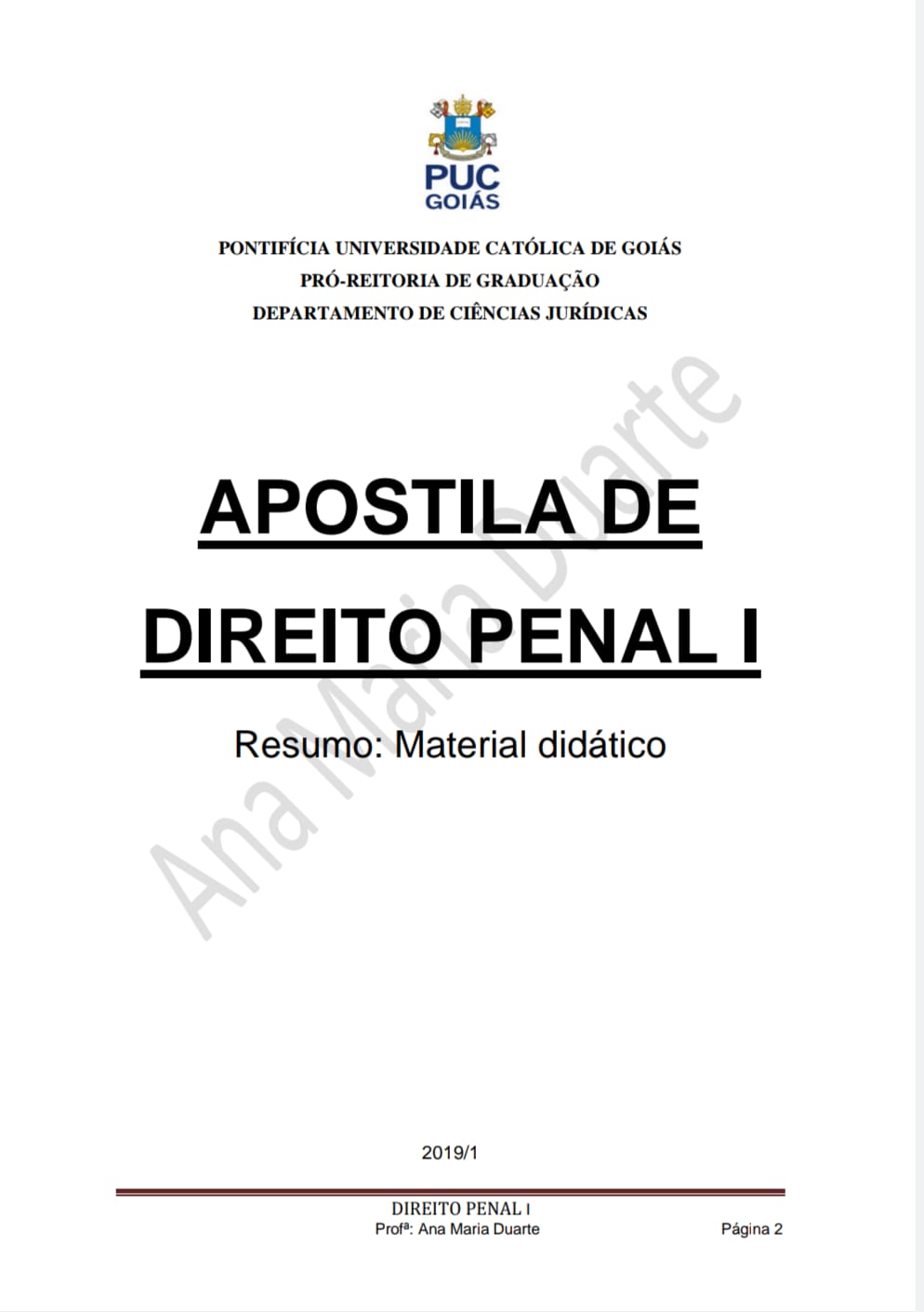 Capa de Apostila de Direito Penal pdf