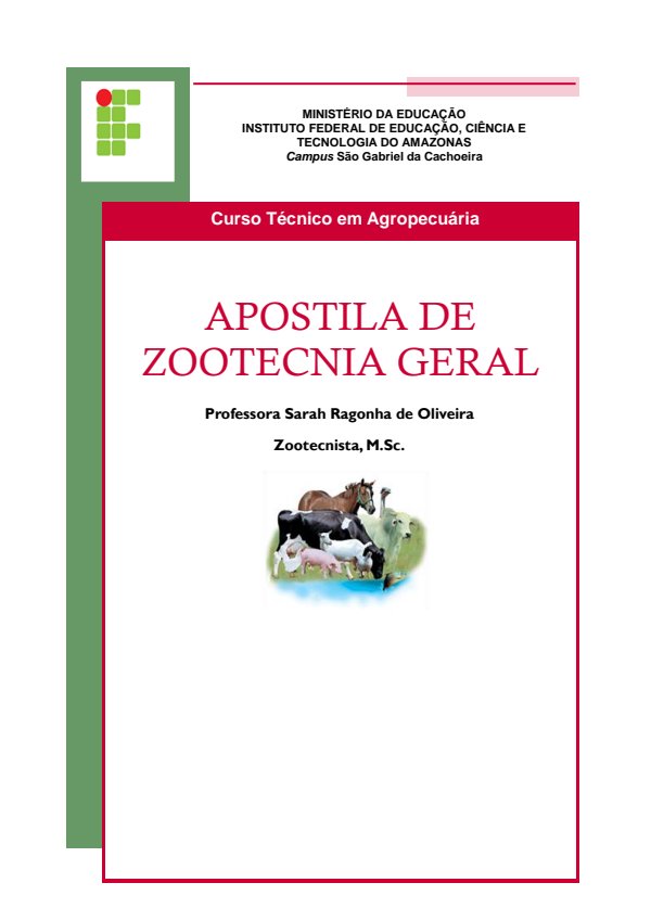 Capa de Apostila de Zootecnia Geral dpf