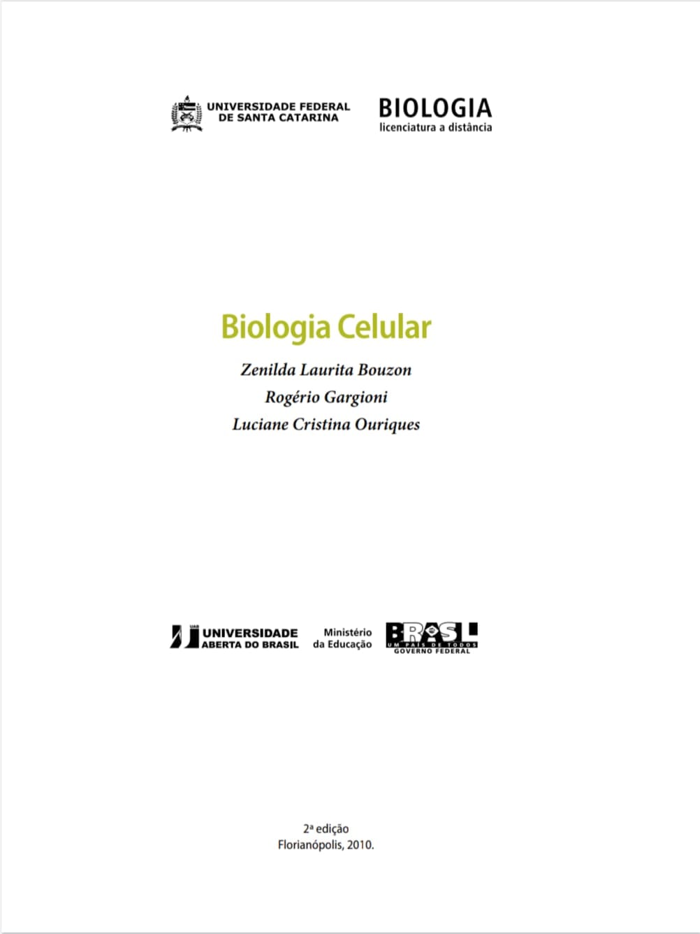 Capa de Bilogia celular pdf
