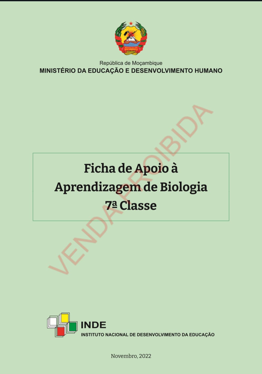 Capa de Biologia 7ª Classe PDF Moçambique