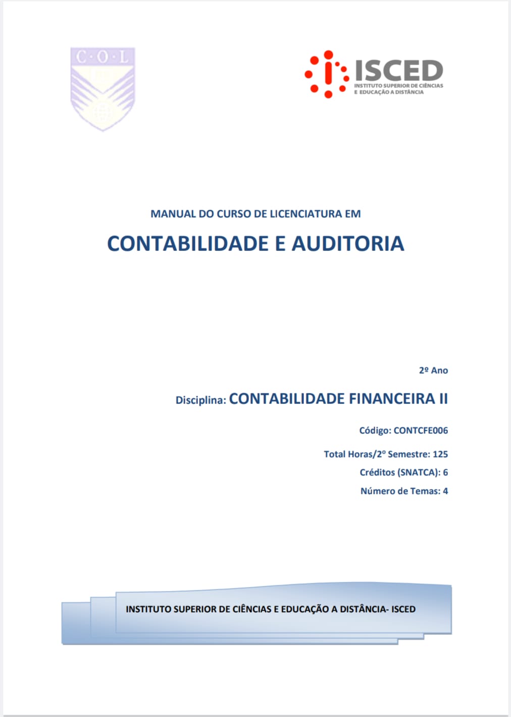 Capa de Contabilidade e Finanças pdf