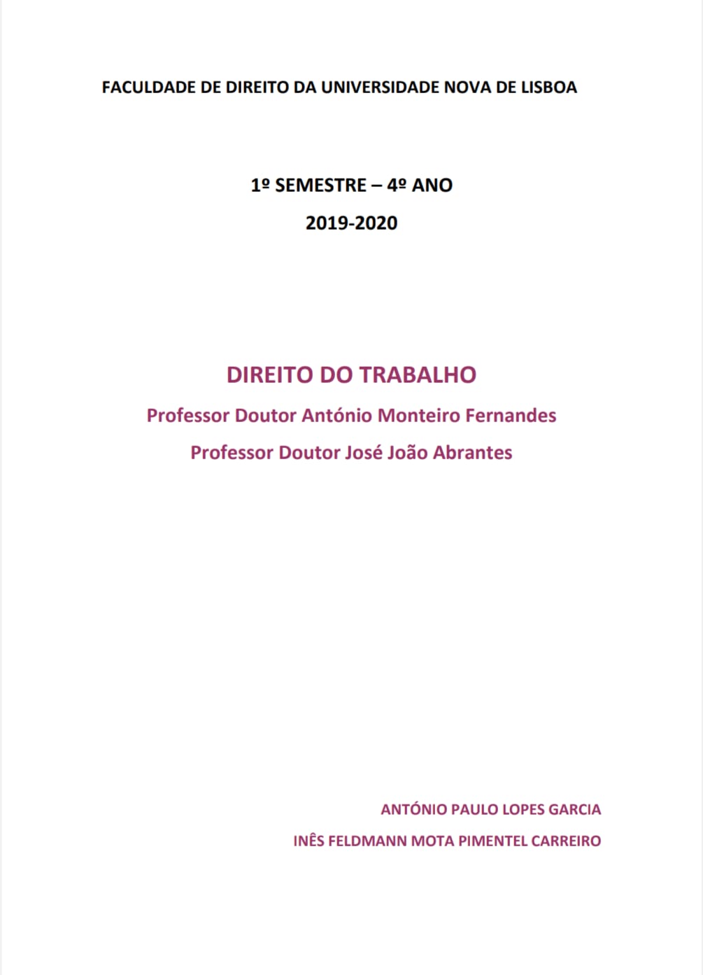 Capa de DIREITO DO TRABALHO pdf