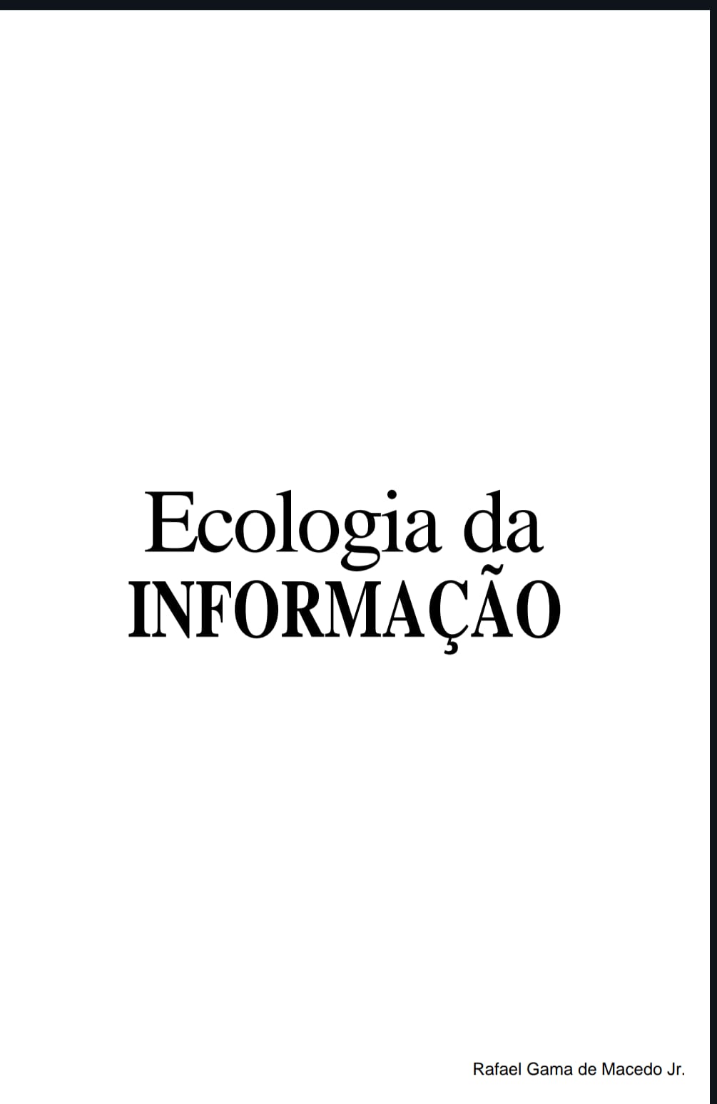 Capa de Ecologia da informação pdf
