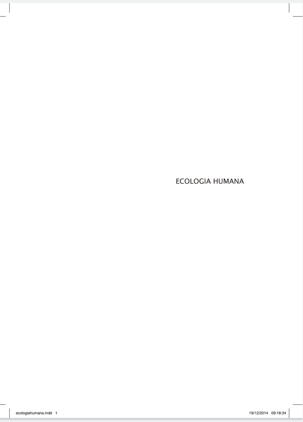 Capa de ECOLOGIA HUMANA pdf