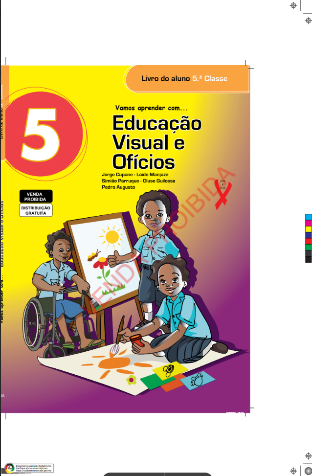 Capa de Educação Visual e Ofícios 5ª Classe