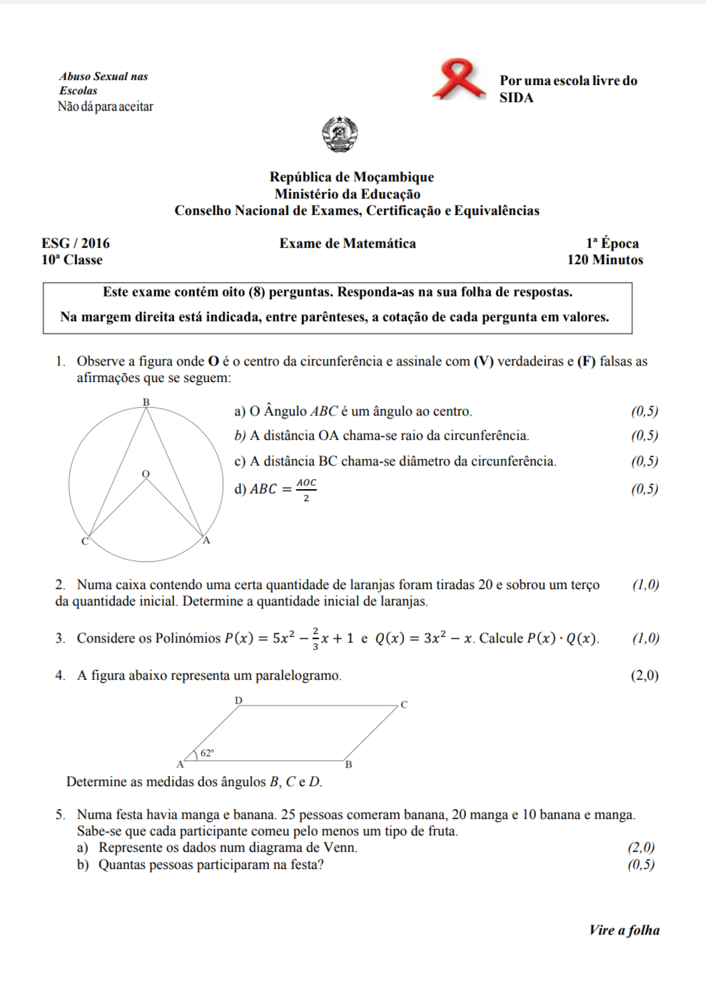 Capa de Exame de Admissão IFP Matemática 2014 (PDF)