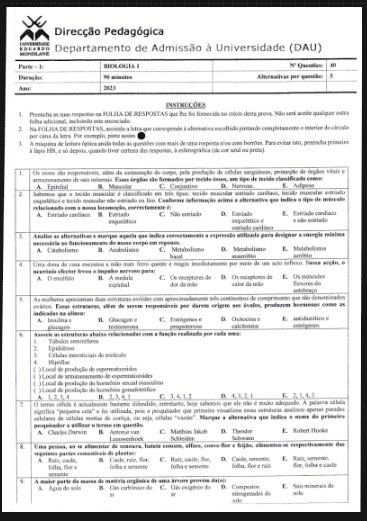 Capa de Exame de Biologia 1 – 2023: Conteúdos Essenciais e Guia Completo de Preparação