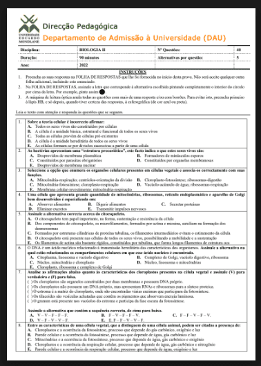 Capa de Exame de Biologia 2 – 2022: Conteúdos Intermediários e Guia Completo de Preparação