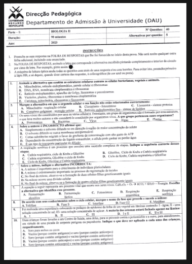 Capa de Exame de Biologia II – 2023: Conteúdos Avançados e Guia Completo de Preparação