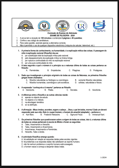 Capa de Exame de Filosofia – 2024 (UP): Guia Completo de Preparação e Conteúdos