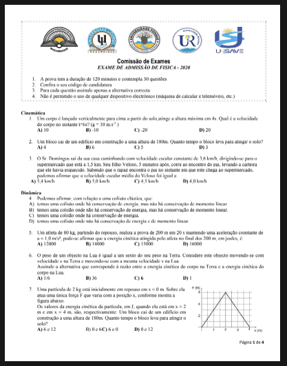Capa de Exame de Física – 2020 (UP): Conteúdos, Estrutura e Guia de Estudo