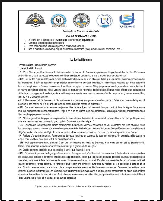 Capa de Exame de Francês – 2023 (UP): Conteúdos Principais e Guia de Estudo