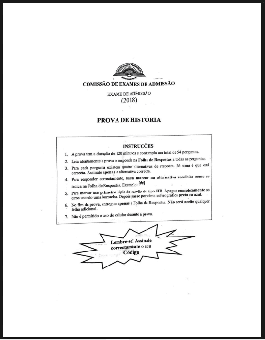 Capa de Exame de História – 2018 (UP): Conteúdos Essenciais e Guia de Preparação