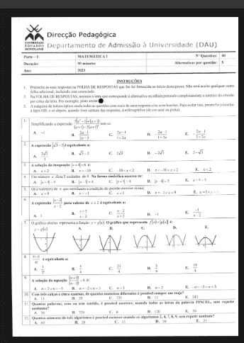 Capa de Exame de Matemática I – 2023: Conteúdos Essenciais e Guia de Preparação Completo