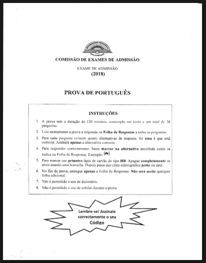 Capa de Exame de Português – 2018 (UP): Conteúdos e Guia de Estudo