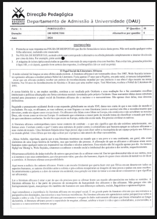 Capa de Exame de Português I – 2024: Conteúdos, Interpretação e Produção Escrita