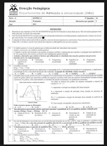 Capa de Exame de Química I – 2023: Conteúdos Essenciais e Guia de Preparação