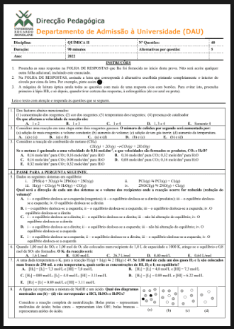 Capa de Exame de Química II – 2022: Conteúdos Essenciais e Guia de Preparação