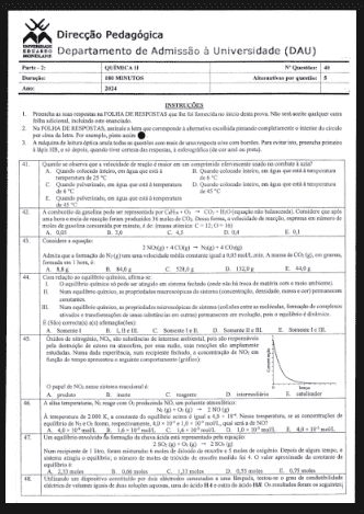 Capa de Exame de Química II – 2024: Conteúdos, Estrutura e Dicas de Preparação