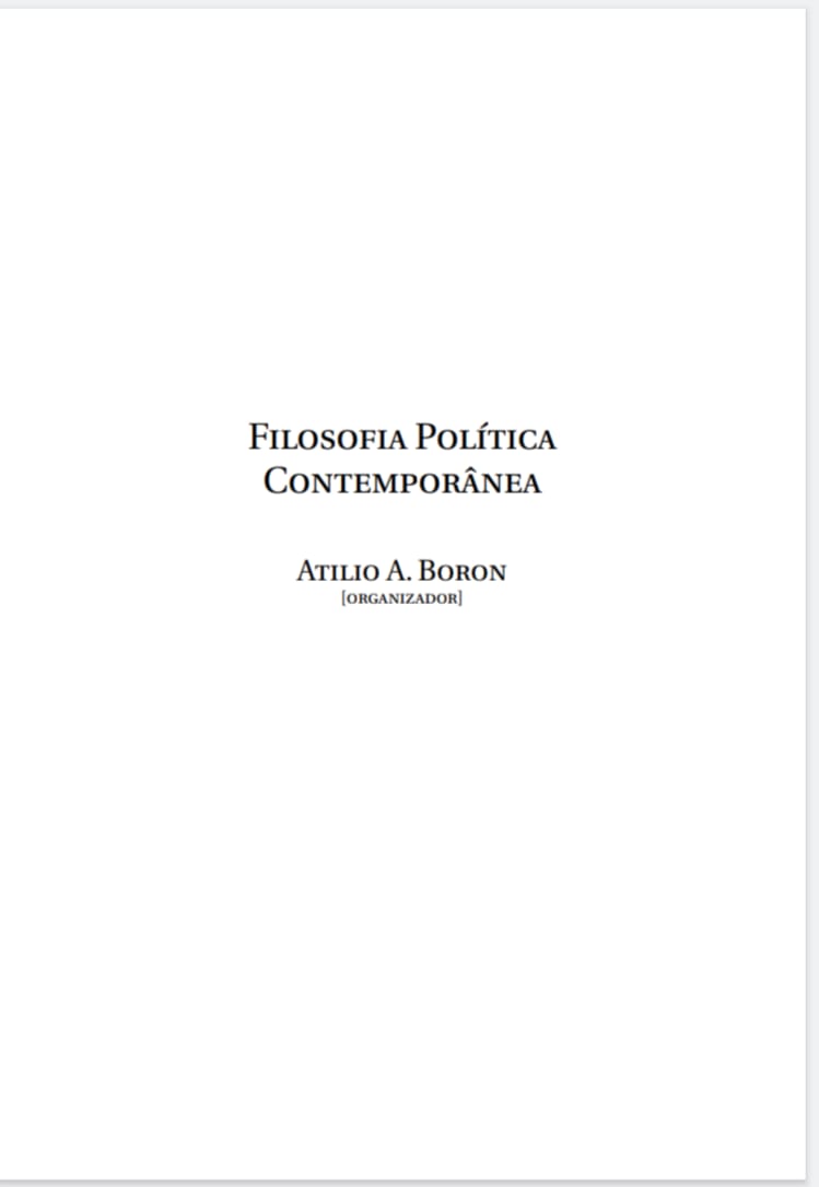 Capa de Filosofia Política Contemporânea pdf