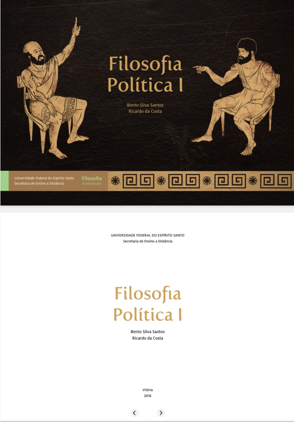 Capa de Filosofia Política I pdf