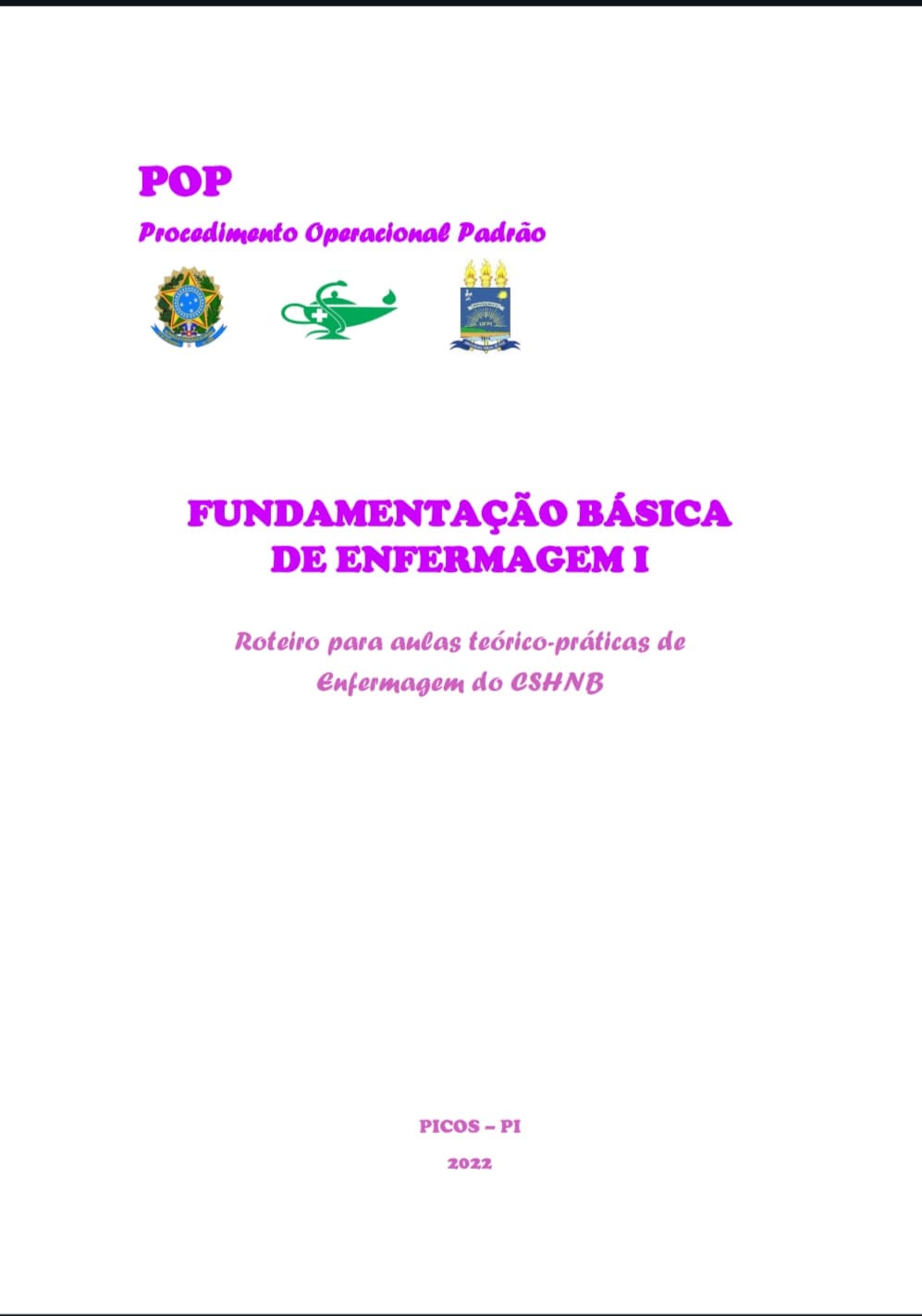 Capa de FUNDAMENTAÇÃO BÁSICA  DE ENFERMAGEM I pdf