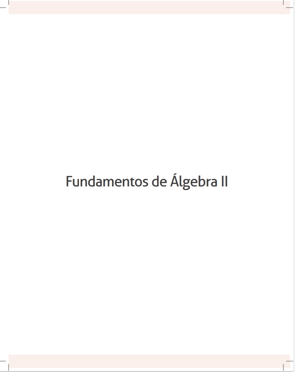 Capa de Fundamentos de Álgebra II pdf