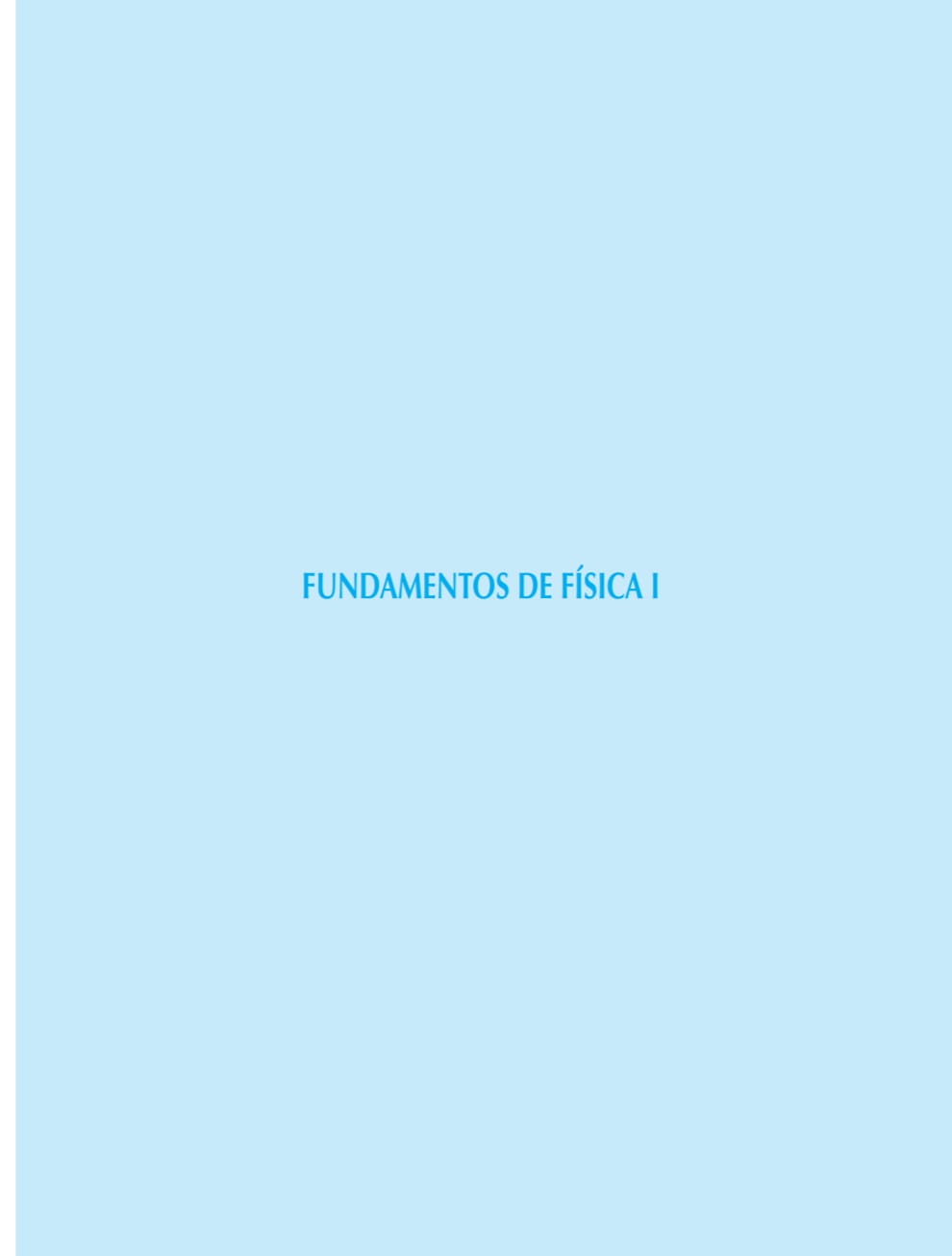 Capa de FUNDAMENTOS DE FÍSICA I