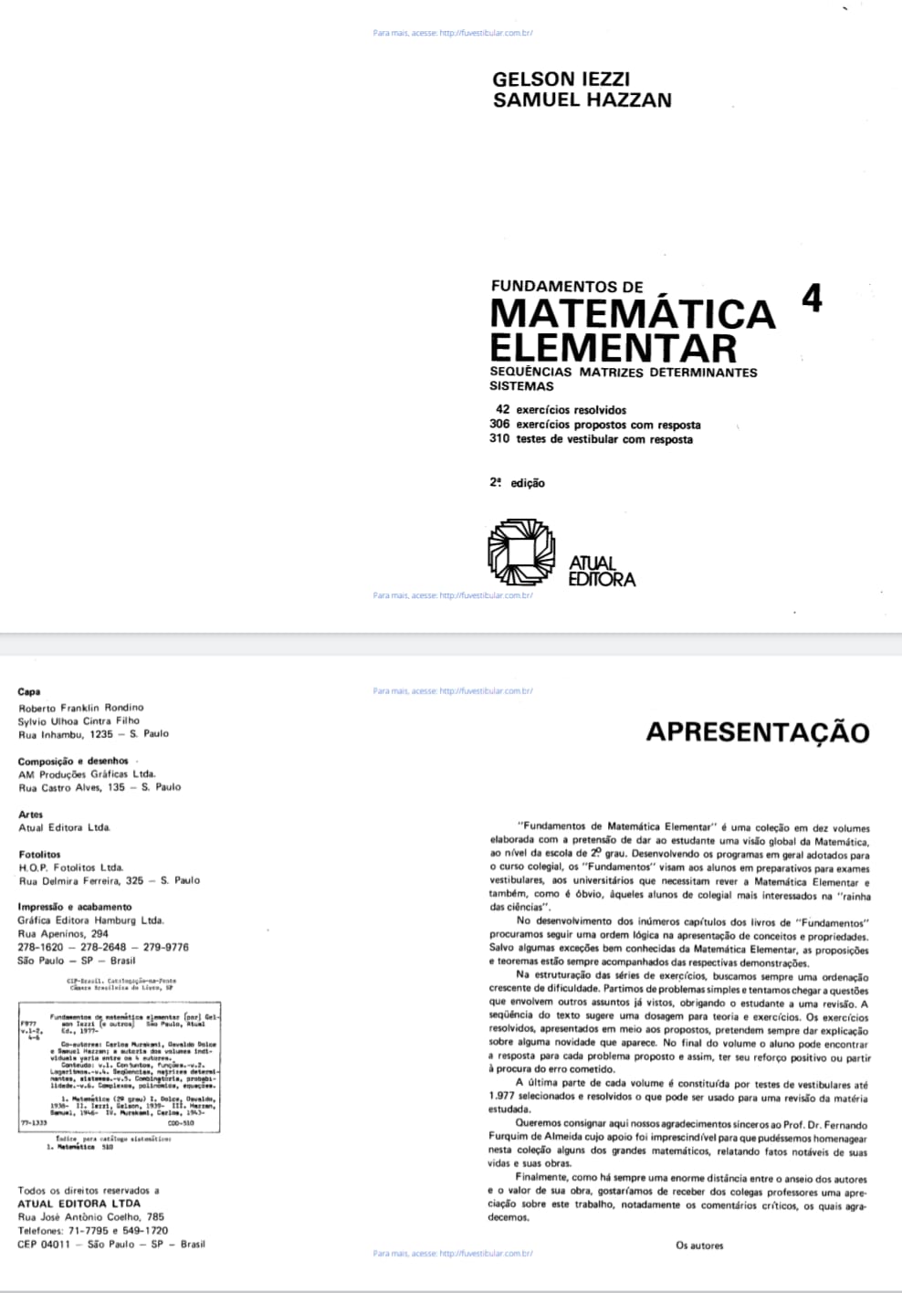 Capa de Fundamentos de Matemática Elementar pdf