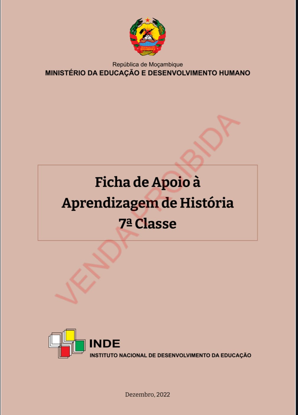 Capa de História 7ª Classe PDF Moçambique