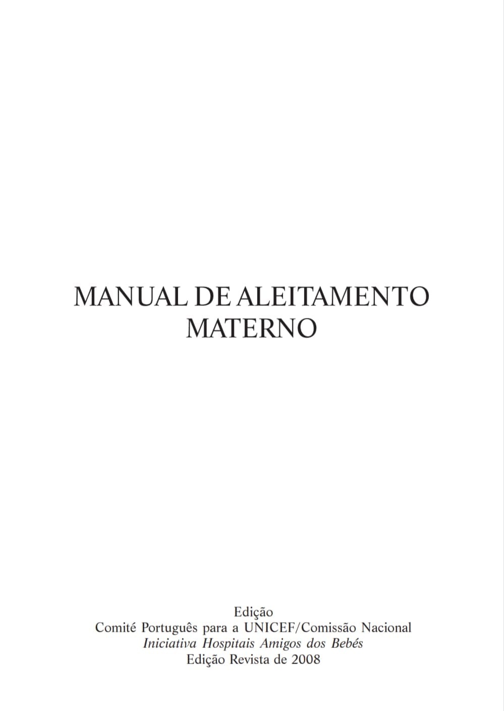 Capa de MANUAL DE ALEITAMENTO  MATERNO pdf