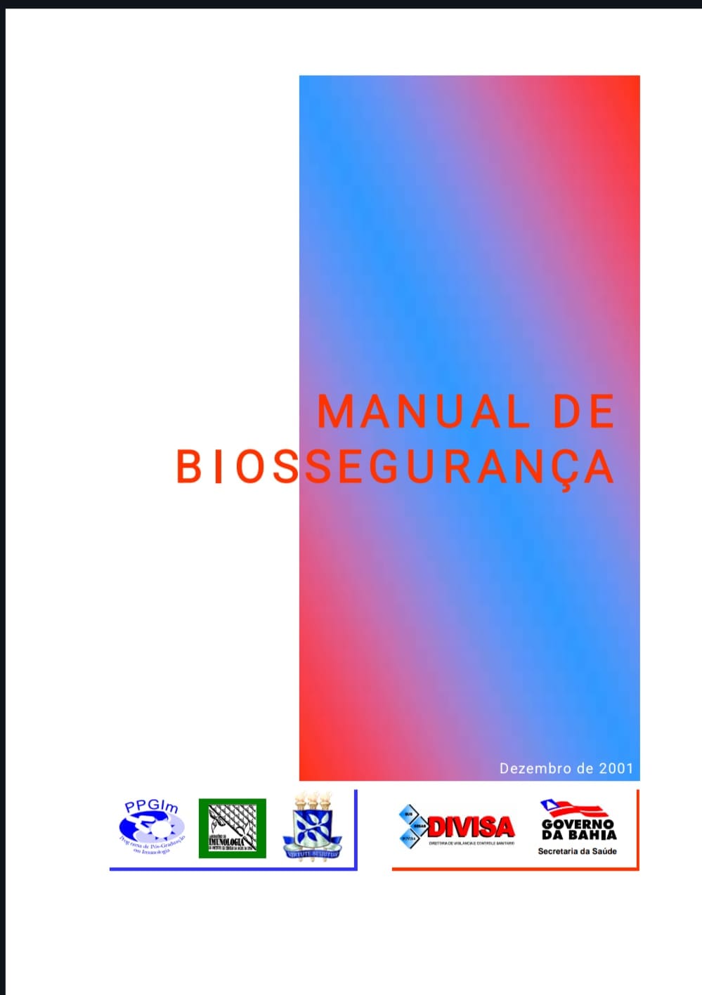 Capa de Manual de biossegurança pdf