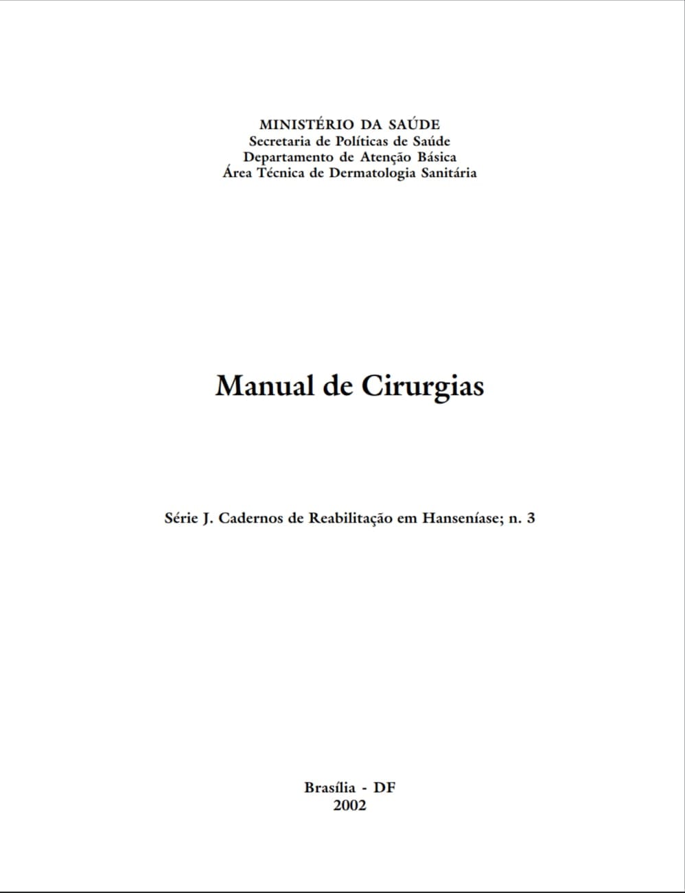 Capa de Manual de Cirurgias pdf