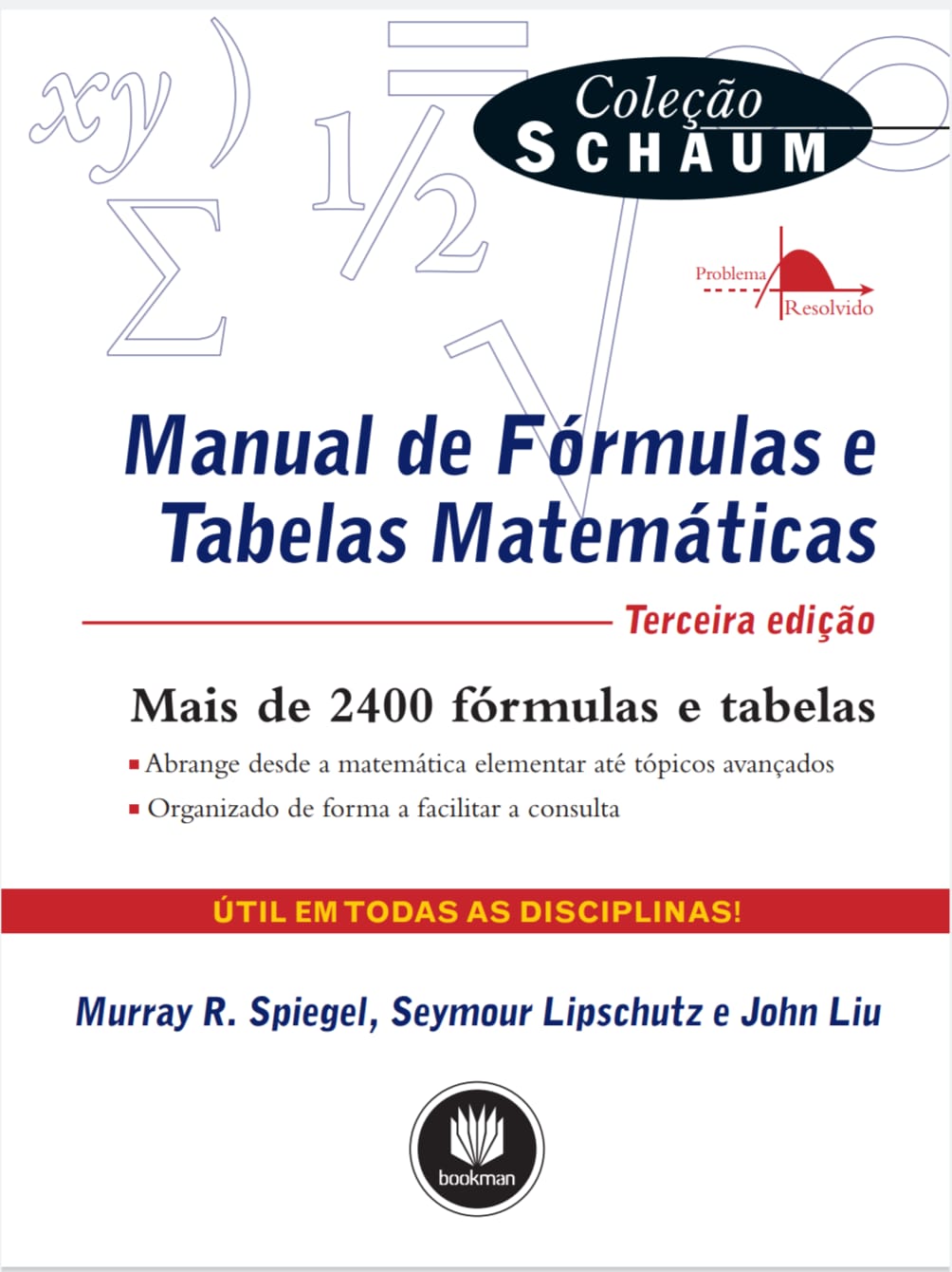 Capa de Manual de Fórmulas e Tabelas Matemáticas pdf