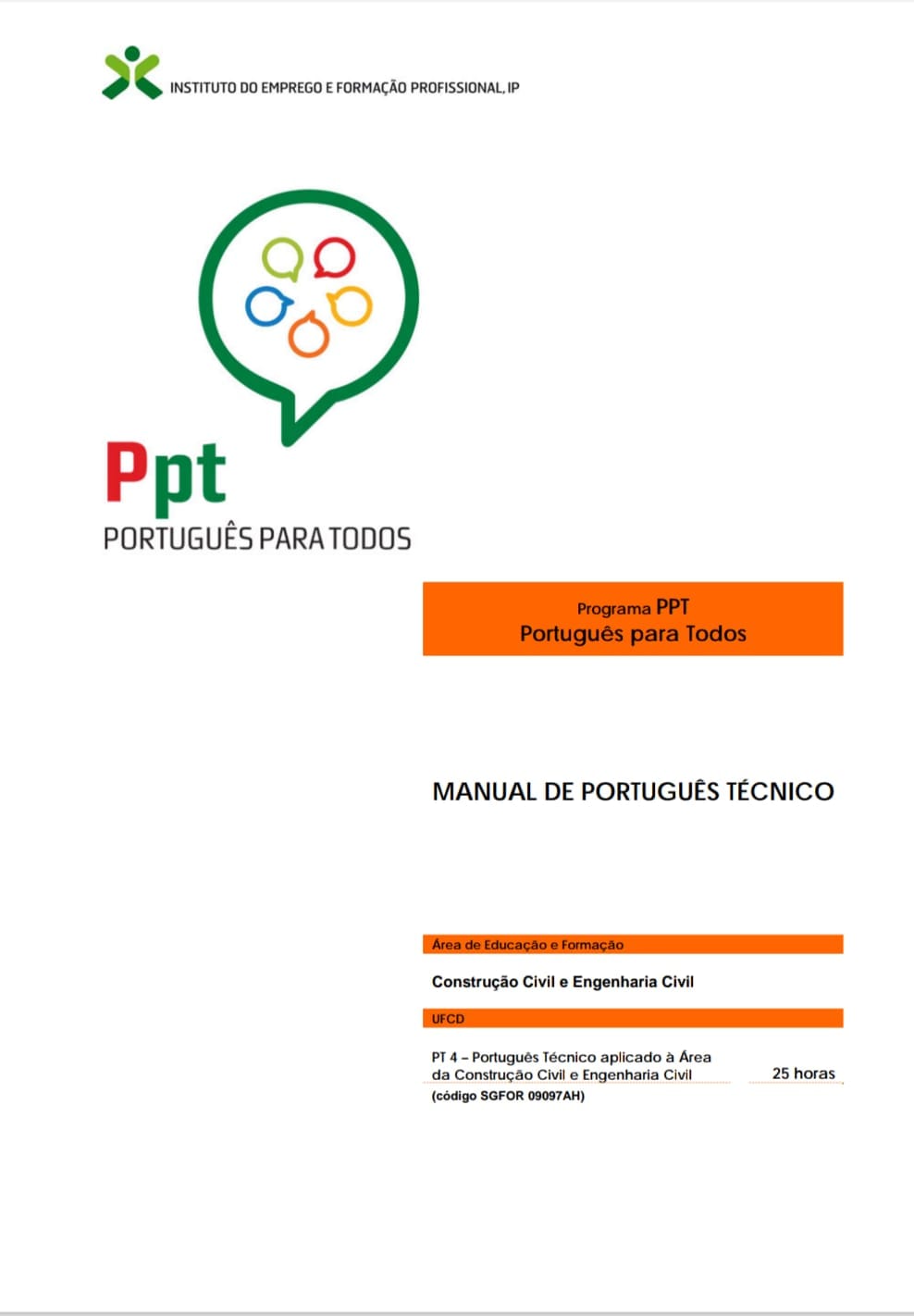Capa de MANUAL DE PORTUGUÊS TÉCNICO pdf