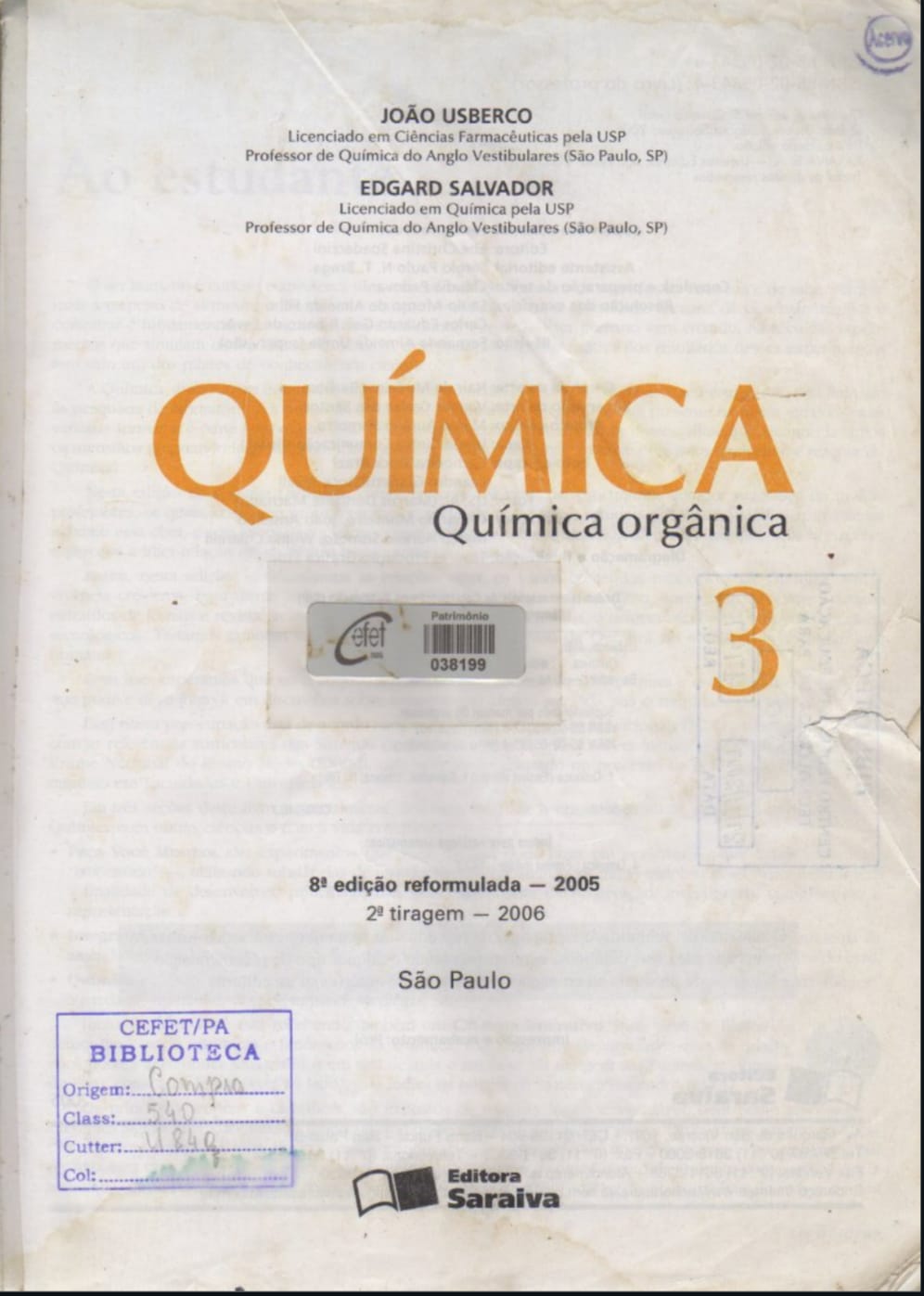 Capa de Manual de Química 3 pdf