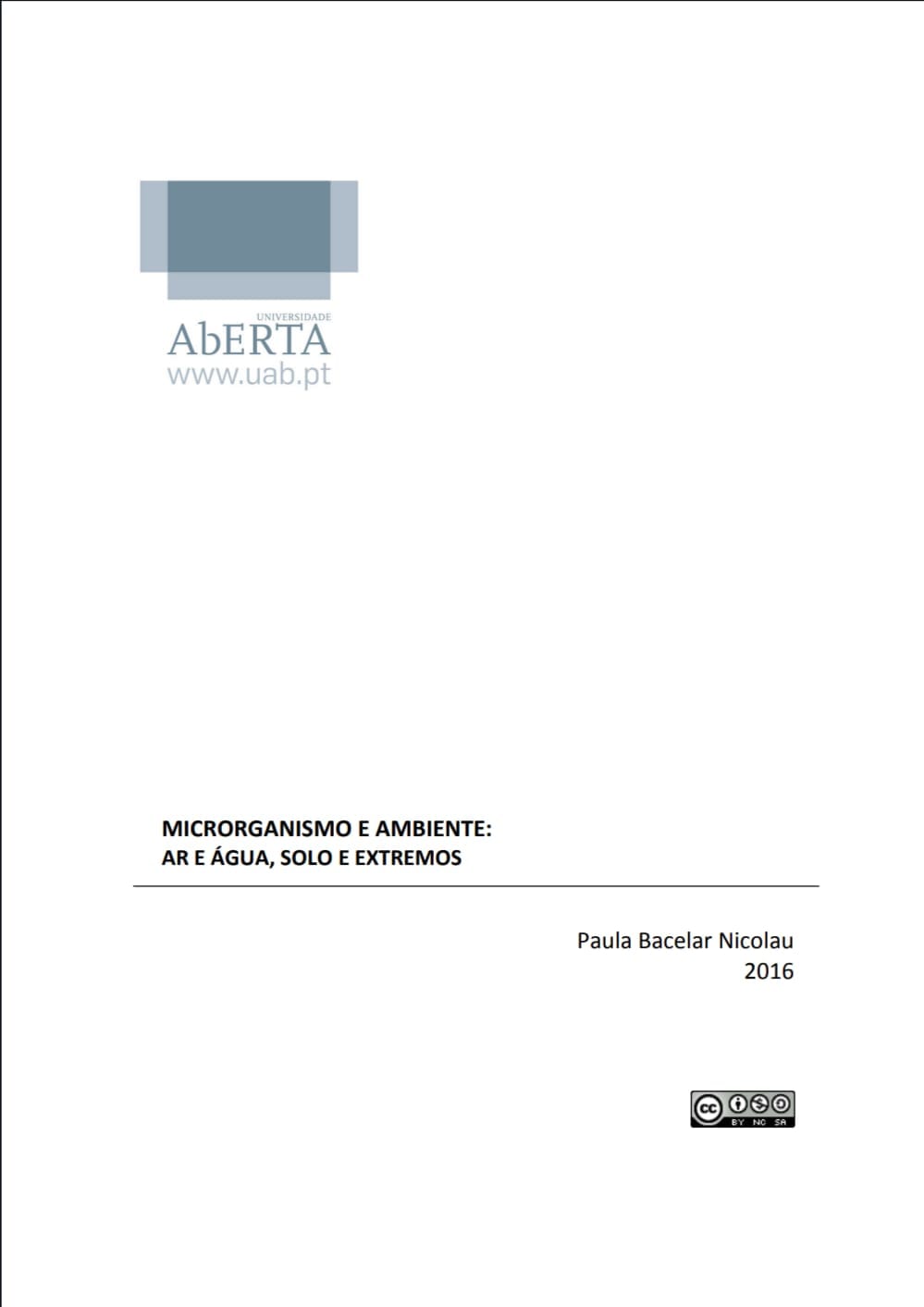 Capa de MICRORGANISMO E AMBIENTE pdf