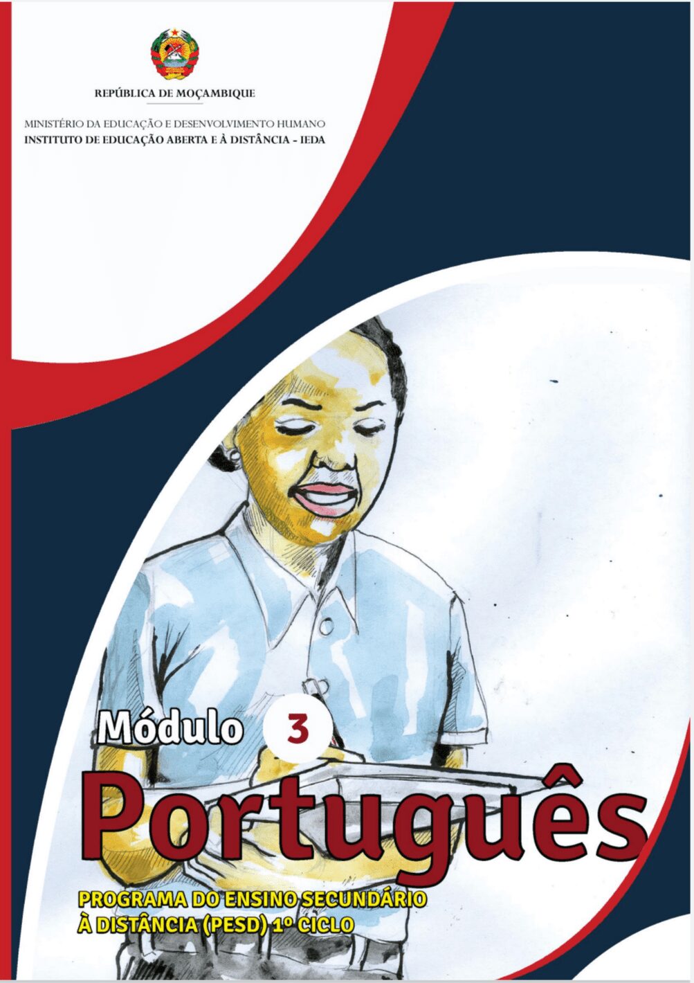 Capa de Módulo 3 de Português PDF Moçambique