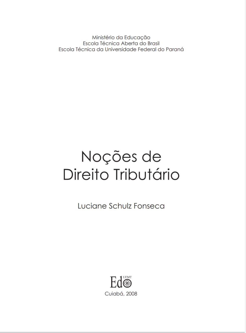 Capa de Noções de Direito Tributário pdf