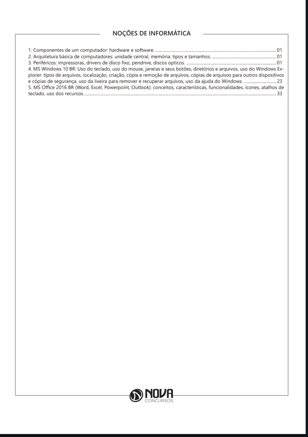 Capa de NOÇÕES DE INFORMÁTICA pdf