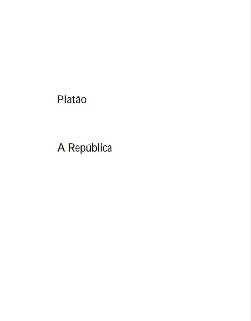 Capa de Platão  A República pdf