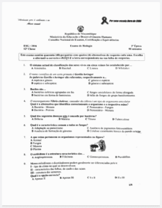 Exame de Biologia 2016 – 2ª Época
