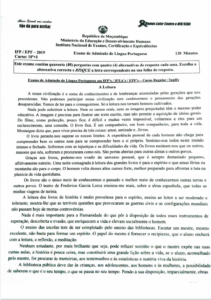 Exame Nacional de Português 12ª Classe