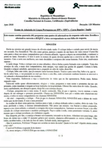 Exame de Português IFP 2018 com Resolução em PDF