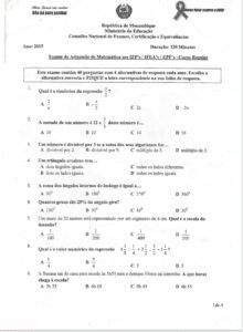 Exame de Matemática IFP 2019 com Resolução em PDF