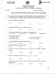 Exame de Matemática IFP 2019 com Resolução em PDF