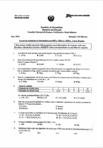 Exame Nacional de Química 2019 – 2ª Época | 12ª Classe – Livromoz Moçambique