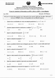 Exame de Matemática IFP 2018 com Resolução em PDF