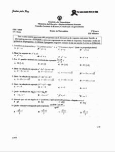 Exame de Matemática IFP 2015 com Resolução