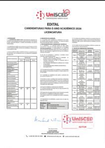 Edital de Admissão UNISCED 2026